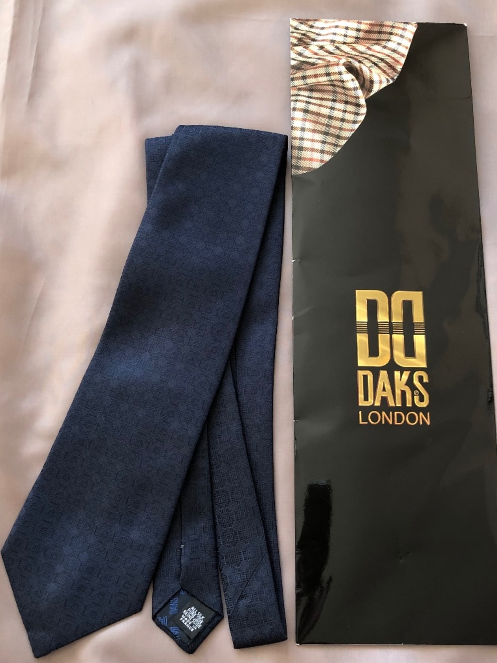 Daks Pure Silk Vintage Navy Tie
